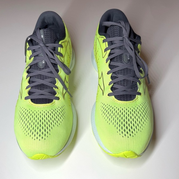 Mizuno Men's Wave Rider 25 Running Shoes Neon Lime Size- 12 - Picture 2 of 9
